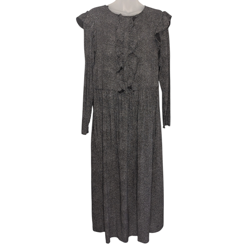 H&M Women’s Dress US 10 Prairie Ruffled Midi Modest Cottagecore Lightweight